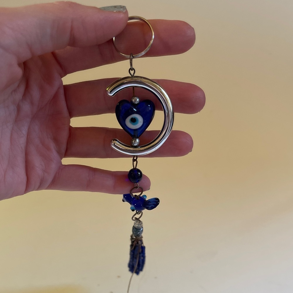 New Evil Eye Keychain Heart Bird  Protection Charm Key Chain
